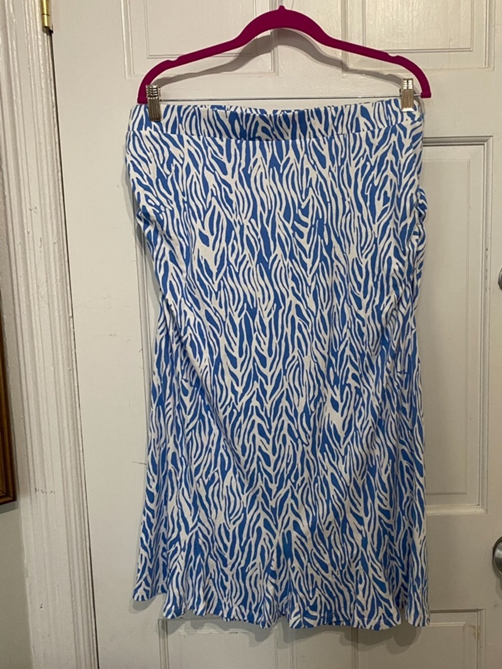 Diane Von Furstenberg Blue and White Zebra-Print Skirt For Target